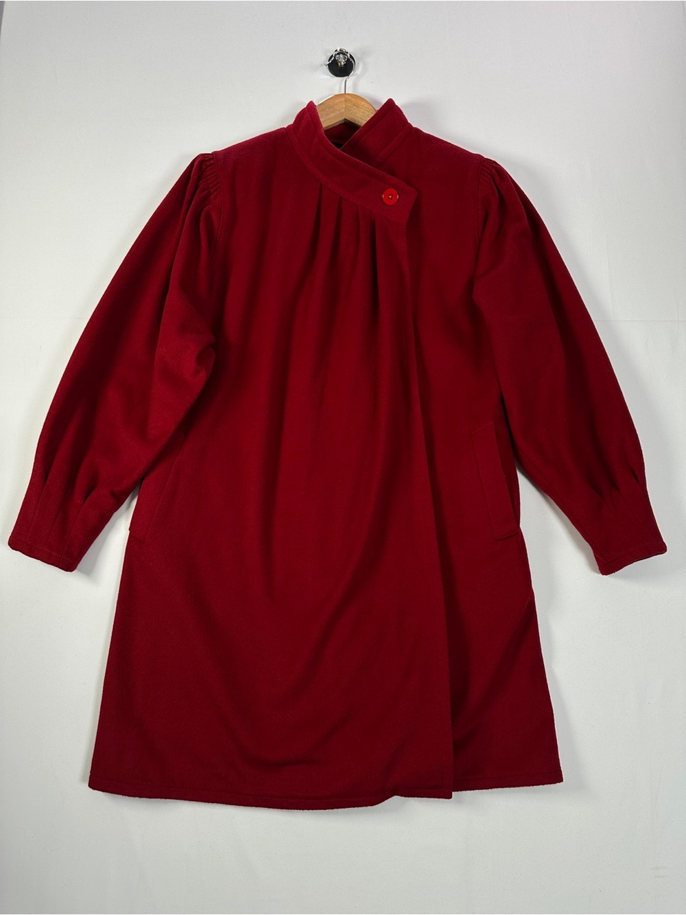 Sadia Sevilla Red Cashmere Wool Blend Swing Vintage Coat Size M/L